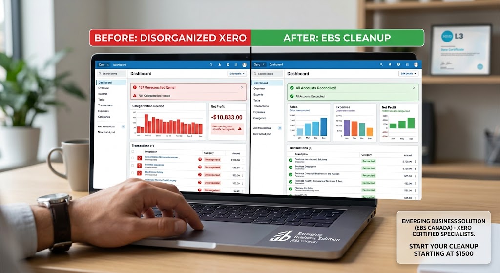 Before and After Xero Cleanup by Emerging Business Solution